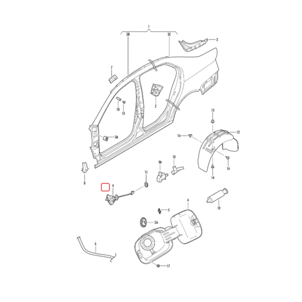 Servomotor Fuel Cap Actuator Fuel Flap | 1K5810773 | 1K5810773A | 1KM862131