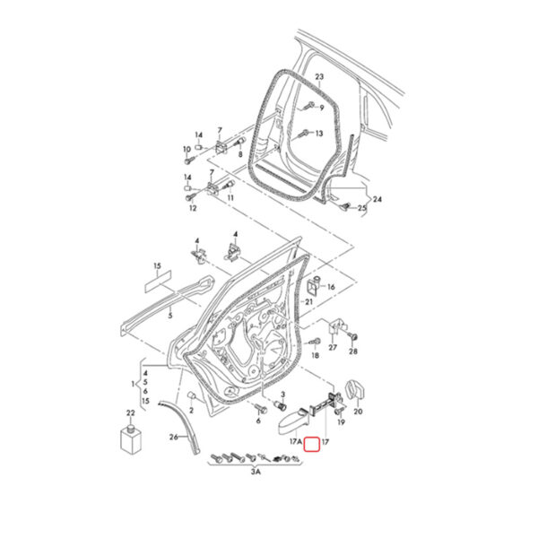 Rear Door Hinge Stop Check Strap Limitery | 8R0839249F | 8R0839249E