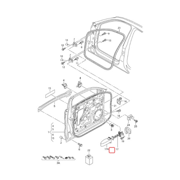 Front Door Hinge Stop Check Strap Limitery | 8R0837249F | 8R0837249E | 8R0837249D