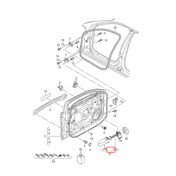 Front Door Hinge Stop Check Strap Limitery Side Fits | 8K0837249D 