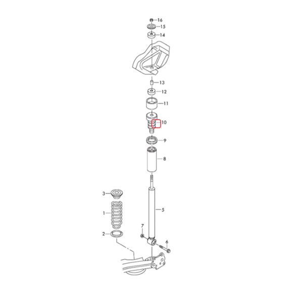 Bumper Shock Absorber Rubber Buffer | 6Q0512131B | 1K0513425D