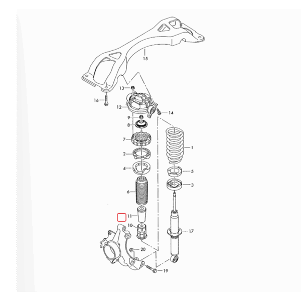 Bumper Shock Absorber Rubber Buffer | 7L0512131B | 7L0412137 | 95533310520