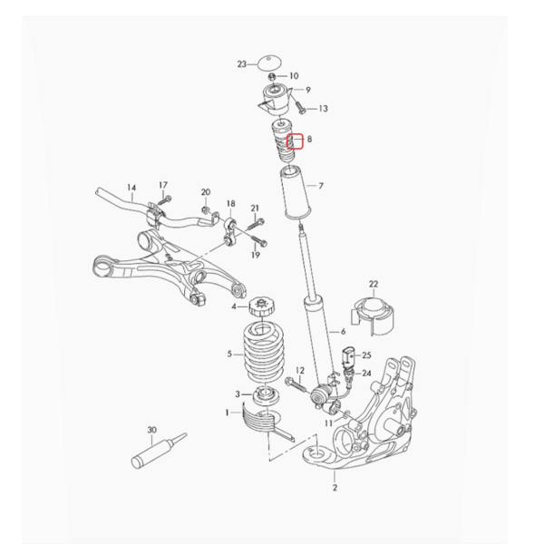 Bumper Shock Absorber Rubber Buffer | 8F0512131 | 4GD512137A | 8F0512131E