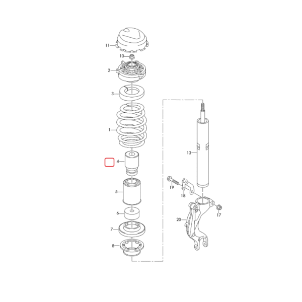 Bumper Shock Absorber Rubber Buffer | 8RD412131 | 8K0412137A