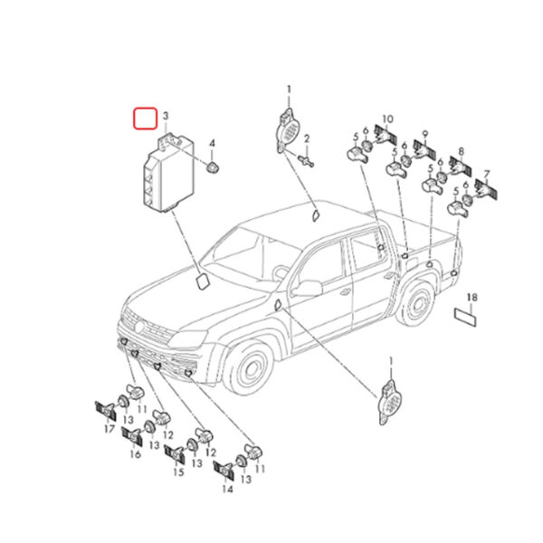 Parking Aid Control Module Reverse Radar Controller | 7E0919475AA | 7N0919475