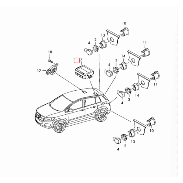 Parking Aid Control Module Reverse Radar Controller | 5KD919475 | 5K0919475 | 5KD919475A