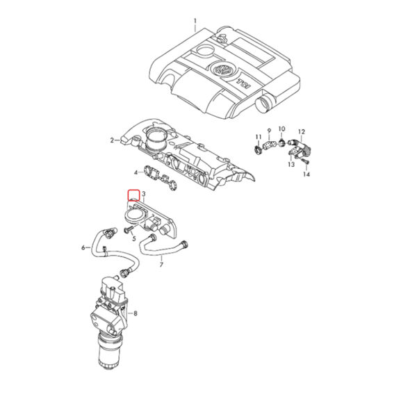 PCV Valve Engine Crankcase Vent Valve | 06F129101N
