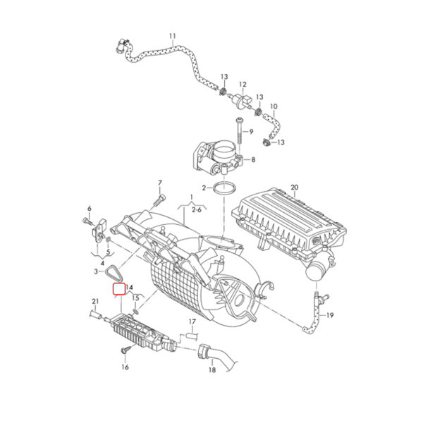 Engine Intake Heating Pipe Tube Compensation | 036121188B | 03C121188