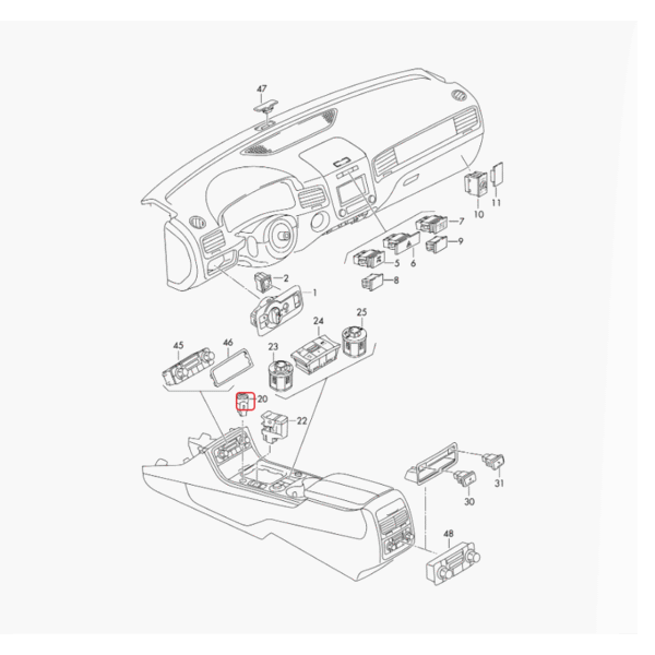 Engine Start Stop Ignition Button Switch | 7P1905217A | 7P1905217B