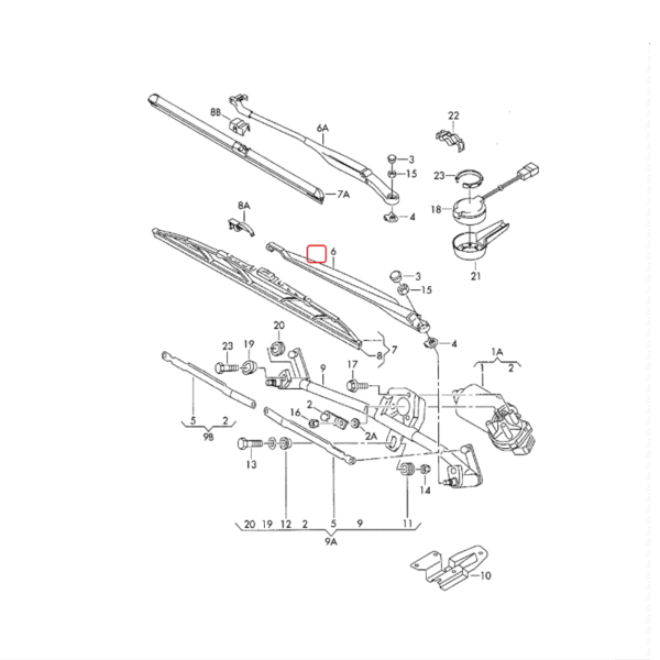 Windscreen Wiper Arms Front Left Right | 4B1955407A | 4B1955408A | 4B1955407 | 4B1955408