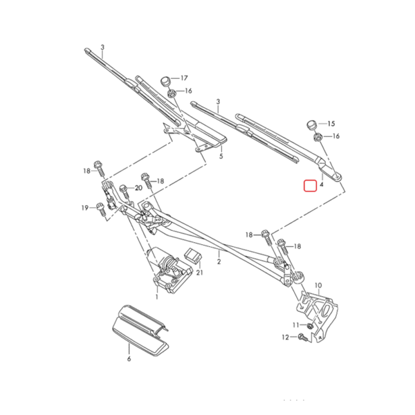 Windscreen Wiper Arm Front Left Right | 4L1955407A | 4L2955408B | 4L1955407A1P9 | 4L2955408A1P9