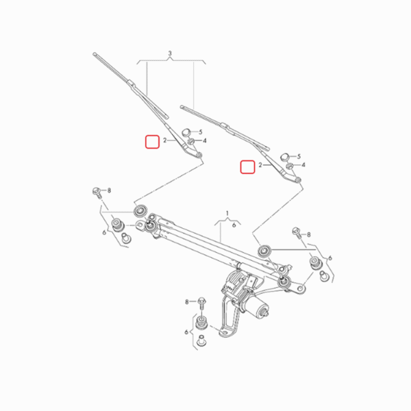 Windscreen Wiper Arms Front Left Right | 8W1955407 | 8W1955408