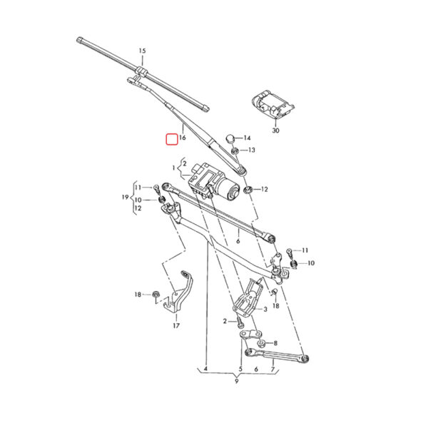 Windscreen Wiper Arm Front Left Right | 1Z1955409A | 1Z1955410A | 1ZD955409 | 1ZD955410