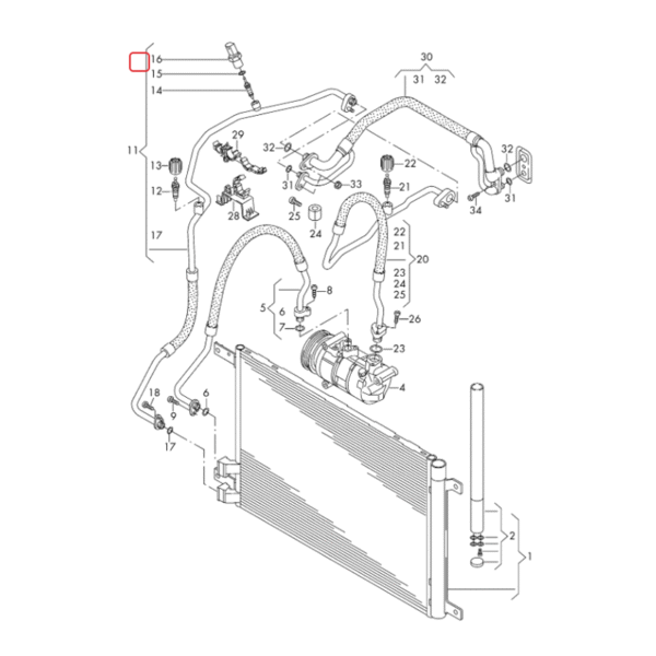 Pressure Sensor Air Conditioning | 5Q0959126A | 5Q0959126B