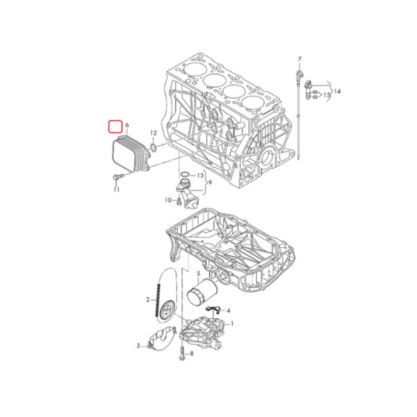 Engine Oil Cooler | 04E117021B | 04E117021C | 04E117021K