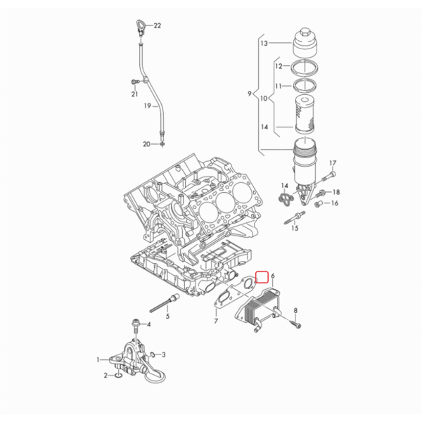 Engine Oil Cooler | 06E117021G | 06E117021L