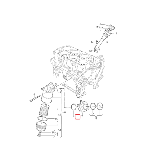 Engine Oil Cooler | 028117021E | 028117021H | 028117021C