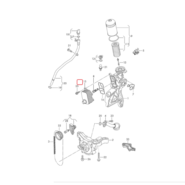 Engine Oil Cooler | 06L117021E | 06L117021G | 06L117021C