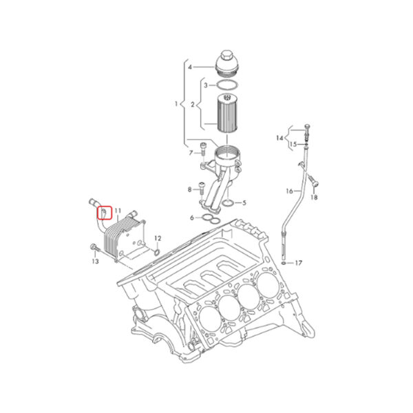 Engine Oil Radiator Oil Cooler | 079117015A | 079117015P