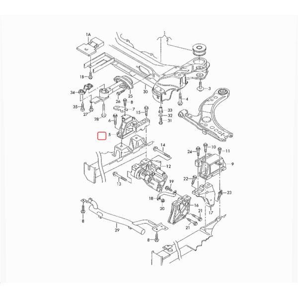 Engine Mount Right | 1J0199262BF | 1JD199262A