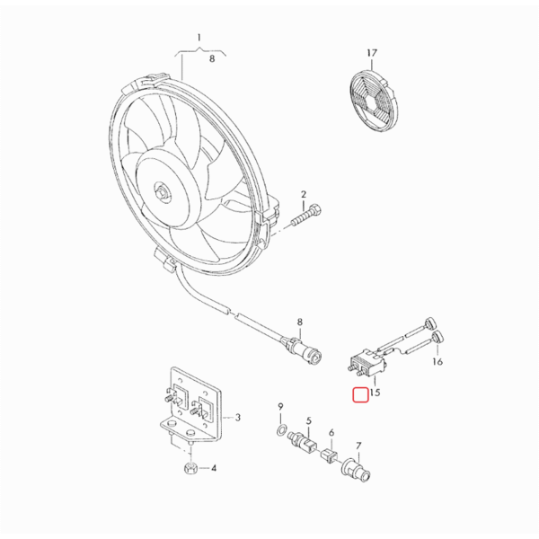 Fan control unit regulator control unit front | 8D0959501C | 3BD959501
