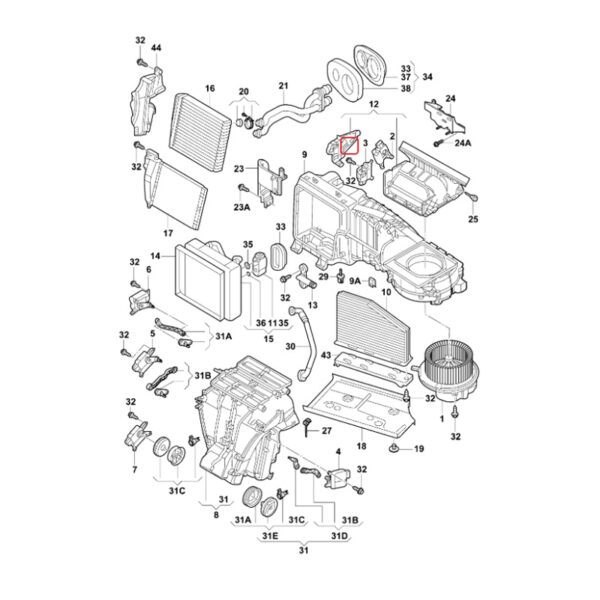 Heater Central Air Door Servo Motor | 1KD907511F | 3C1907511B
