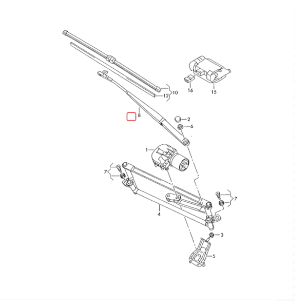 Windscreen Wiper Arm Front Left Right | 1Q1955409 | 1Q1955410 | 1K5955410B