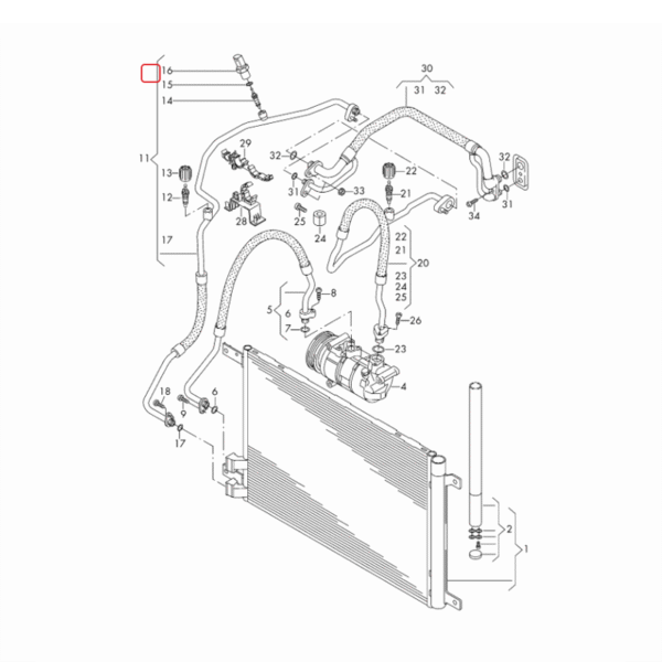 Pressure Sensor Air Conditioning | 4H0959126A | 4H0959126B | 4H0959126C | 5Q0959126A