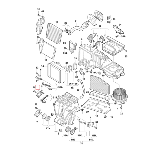 Heater Central Air Door Servo Motor | 1KD907511D