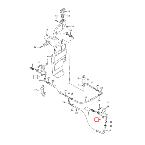 Left Right Headlight Washer | Lift Cylinder Spray Nozzle Jet | 3U0955979