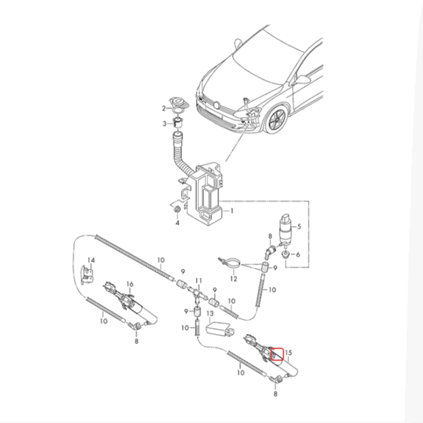 Left Right Headlight Washer | Lift Cylinder Spray Nozzle Jet | 5GG955965 | 5GG955966