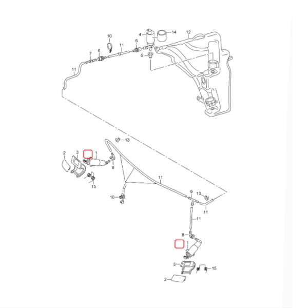 Left Right Headlight Washer Lift Cylinder Spray Nozzle Jet | 8R0955101A | 8R0955102A