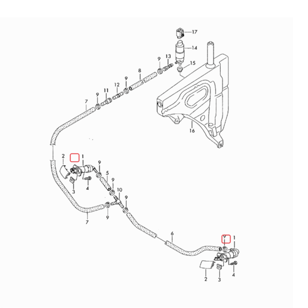 Left Right Headlight Washer | Lift Cylinder Spray Nozzle Jet | 4L0955101 | 4L0955102