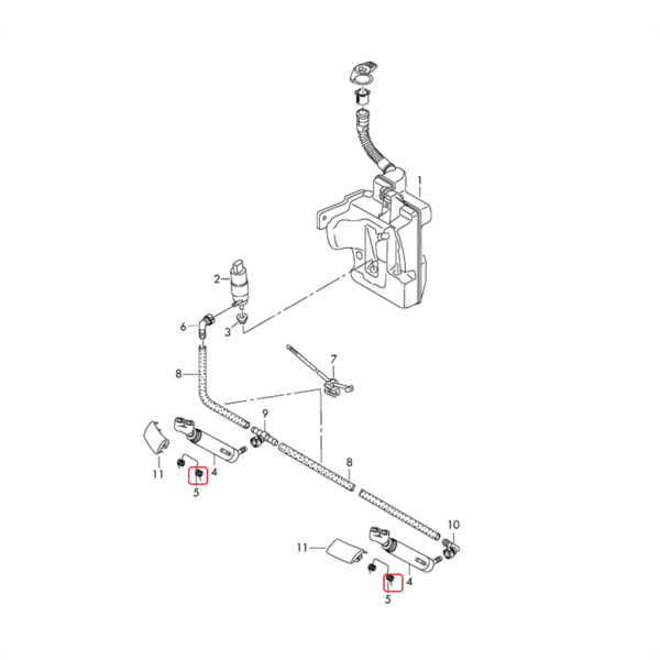 Left Right Headlight Washer | Lift Cylinder | Spray Nozzle Jet | 8X0955101A | 8X0955102A