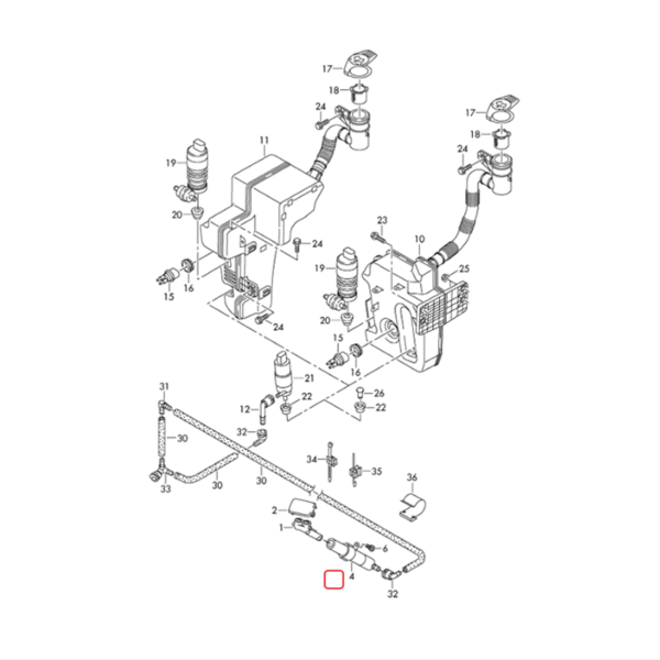 Left Right Headlight Washer | Lift Cylinder Spray Nozzle Jet | 5K0955978A