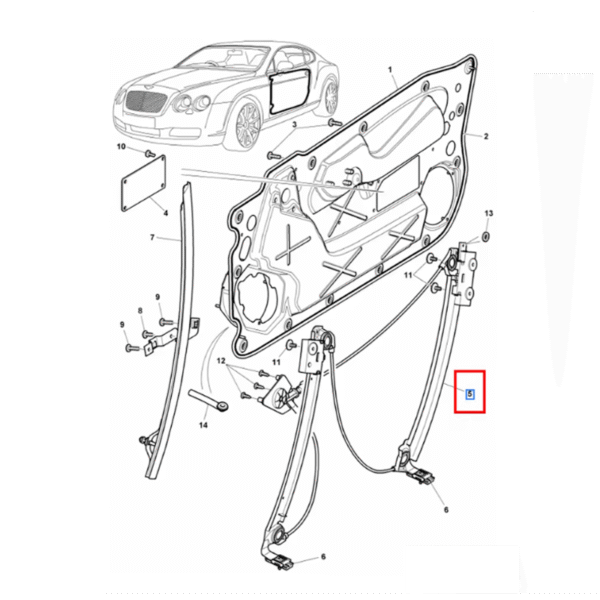 3W0837401H | 3W0837402H | OE Quality Window Regulator for Bentley Continental GT - Image 7